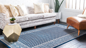 Blue 8' x 10' Williamsburg Rectangle Area Rug 100% Polypropylene With Cotton Backing Durable Easy Clean Stain Resistant Carpet for Sale at Rug Engine