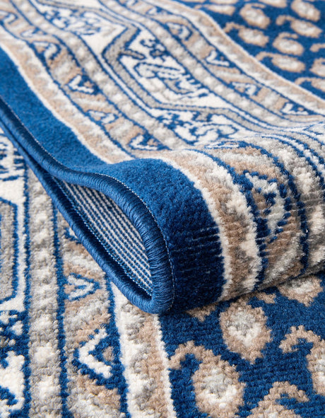 Blue 6' 1 x 9' Williamsburg Rectangle Area Rug 100% Polypropylene With Cotton Backing Durable Easy Clean Stain Resistant Carpet for Sale at Rug Engine