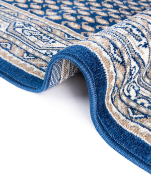Blue 4' 1 x 6' 1 Williamsburg Rectangle Area Rug 100% Polypropylene With Cotton Backing Durable Easy Clean Stain Resistant Carpet for Sale at Rug Engine