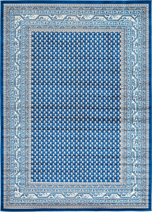 Blue 7' 1 x 10' Williamsburg Rectangle Area Rug 100% Polypropylene With Cotton Backing Durable Easy Clean Stain Resistant Carpet for Sale at Rug Engine