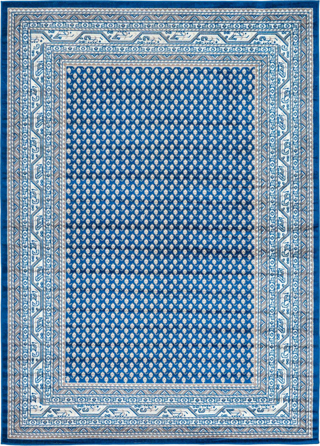 Blue 7' 1 x 10' Williamsburg Rectangle Area Rug 100% Polypropylene With Cotton Backing Durable Easy Clean Stain Resistant Carpet for Sale at Rug Engine