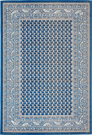 Blue 4' 1 x 6' 1 Williamsburg Rectangle Area Rug 100% Polypropylene With Cotton Backing Durable Easy Clean Stain Resistant Carpet for Sale at Rug Engine