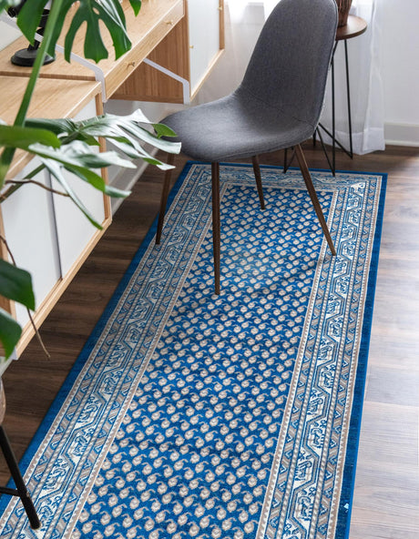 Blue 2' 9 x 9' 10 Williamsburg Runner Area Rug 100% Polypropylene With Cotton Backing Durable Easy Clean Stain Resistant Carpet for Sale at Rug Engine