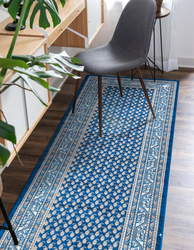 Blue 2' 9 x 9' 10 Williamsburg Runner Area Rug 100% Polypropylene With Cotton Backing Durable Easy Clean Stain Resistant Carpet for Sale at Rug Engine