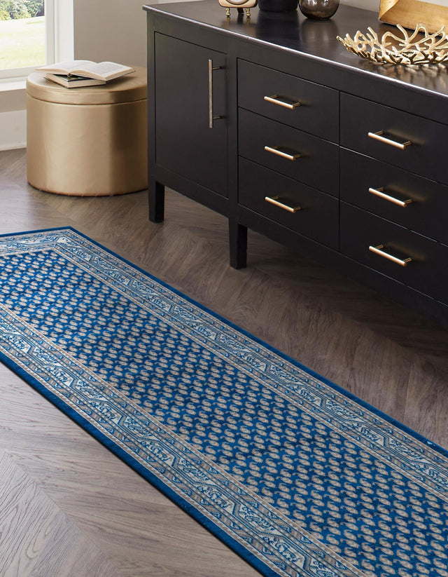 Blue 2' 9 x 9' 10 Williamsburg Runner Area Rug 100% Polypropylene With Cotton Backing Durable Easy Clean Stain Resistant Carpet for Sale at Rug Engine