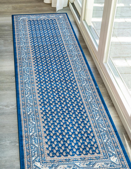 Blue 2' 9 x 9' 10 Williamsburg Runner Area Rug 100% Polypropylene With Cotton Backing Durable Easy Clean Stain Resistant Carpet for Sale at Rug Engine