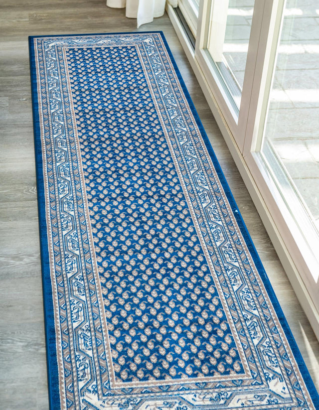 Blue 2' 9 x 9' 10 Williamsburg Runner Area Rug 100% Polypropylene With Cotton Backing Durable Easy Clean Stain Resistant Carpet for Sale at Rug Engine