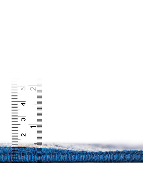 Blue 8' x 8' Williamsburg Round Area Rug 100% Polypropylene With Cotton Backing Durable Easy Clean Stain Resistant Carpet for Sale at Rug Engine