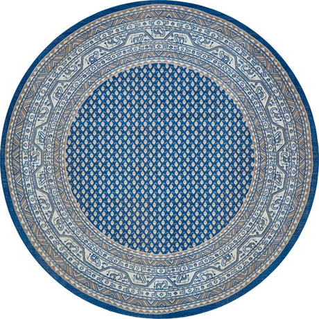 Blue 5' 1 x 5' 1 Williamsburg Round Area Rug