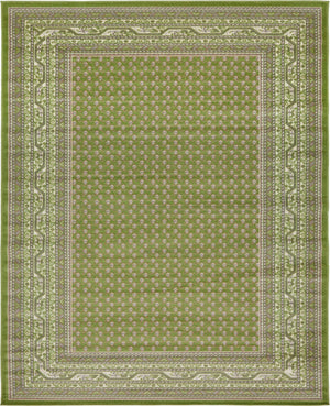 Green 8' x 10' Williamsburg Rectangle Area Rug 100% Polypropylene With Cotton Backing Durable Easy Clean Stain Resistant Carpet for Sale at Rug Engine
