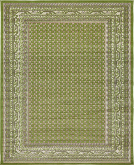Green 8' x 10' Williamsburg Rectangle Area Rug 100% Polypropylene With Cotton Backing Durable Easy Clean Stain Resistant Carpet for Sale at Rug Engine