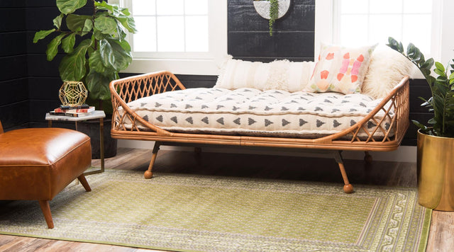 Green 7' x 10' Williamsburg Rectangle Area Rug 100% Polypropylene With Cotton Backing Durable Easy Clean Stain Resistant Carpet for Sale at Rug Engine