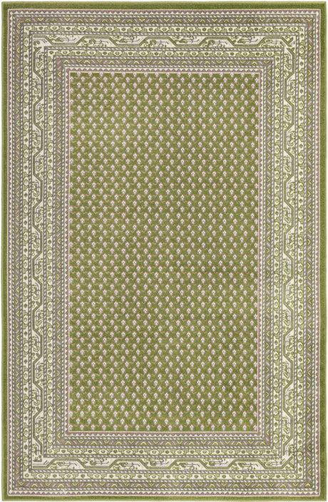 Green 5' 1 x 8' Williamsburg Rectangle Area Rug 100% Polypropylene With Cotton Backing Durable Easy Clean Stain Resistant Carpet for Sale at Rug Engine
