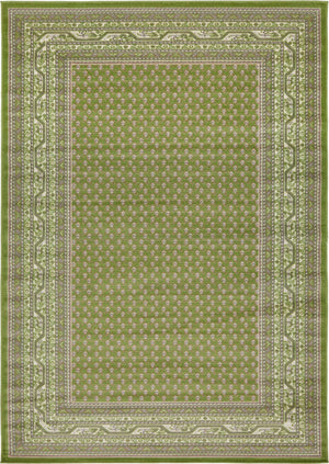 Green 7' x 10' Williamsburg Rectangle Area Rug 100% Polypropylene With Cotton Backing Durable Easy Clean Stain Resistant Carpet for Sale at Rug Engine