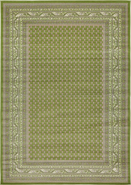Green 7' x 10' Williamsburg Rectangle Area Rug 100% Polypropylene With Cotton Backing Durable Easy Clean Stain Resistant Carpet for Sale at Rug Engine