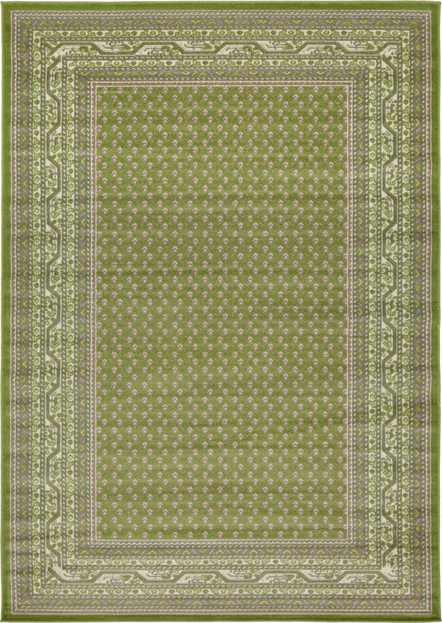 Green 7' x 10' Williamsburg Rectangle Area Rug 100% Polypropylene With Cotton Backing Durable Easy Clean Stain Resistant Carpet for Sale at Rug Engine