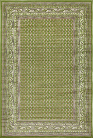 Green 6' 1 x 9' Williamsburg Rectangle Area Rug 100% Polypropylene With Cotton Backing Durable Easy Clean Stain Resistant Carpet for Sale at Rug Engine