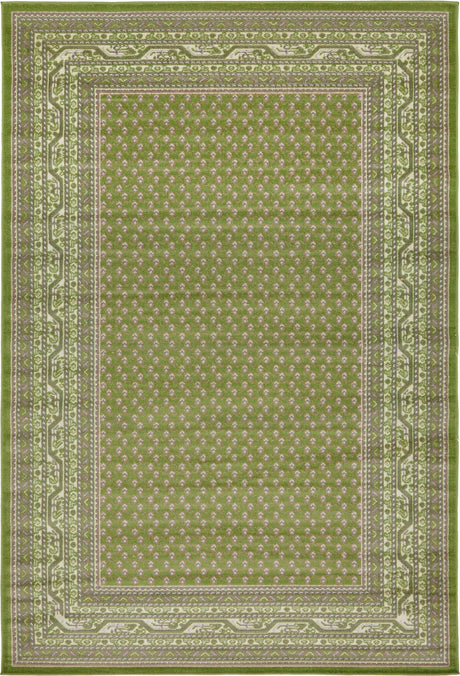 Green 6' 1 x 9' Williamsburg Rectangle Area Rug 100% Polypropylene With Cotton Backing Durable Easy Clean Stain Resistant Carpet for Sale at Rug Engine