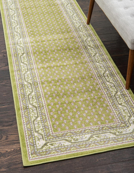 Green 2' 9 x 9' 10 Williamsburg Runner Area Rug 100% Polypropylene With Cotton Backing Durable Easy Clean Stain Resistant Carpet for Sale at Rug Engine