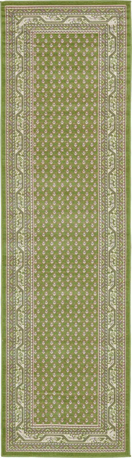 Green 2' 9 x 9' 10 Williamsburg Runner Area Rug 100% Polypropylene With Cotton Backing Durable Easy Clean Stain Resistant Carpet for Sale at Rug Engine