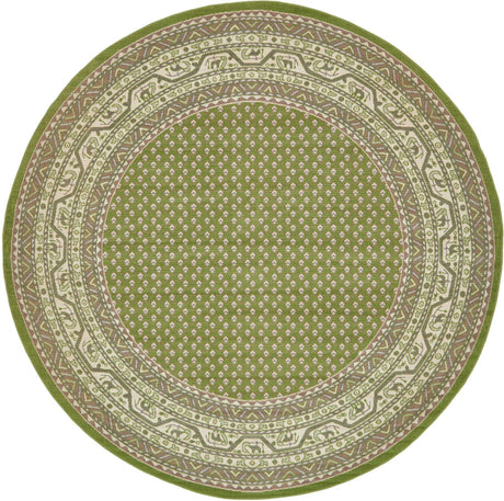 Green 5' 1 x 5' 1 Williamsburg Round Area Rug 100% Polypropylene With Cotton Backing Durable Easy Clean Stain Resistant Carpet for Sale at Rug Engine