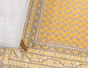Yellow 6' 1 x 9' Williamsburg Rectangle Area Rug 100% Polypropylene With Cotton Backing Durable Easy Clean Stain Resistant Carpet for Sale at Rug Engine