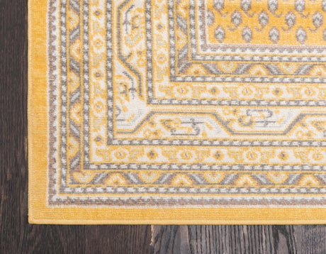 Yellow 4' 1 x 6' 1 Williamsburg Rectangle Area Rug 100% Polypropylene With Cotton Backing Durable Easy Clean Stain Resistant Carpet for Sale at Rug Engine