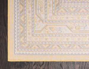 Yellow 4' 1 x 6' 1 Williamsburg Rectangle Area Rug 100% Polypropylene With Cotton Backing Durable Easy Clean Stain Resistant Carpet for Sale at Rug Engine