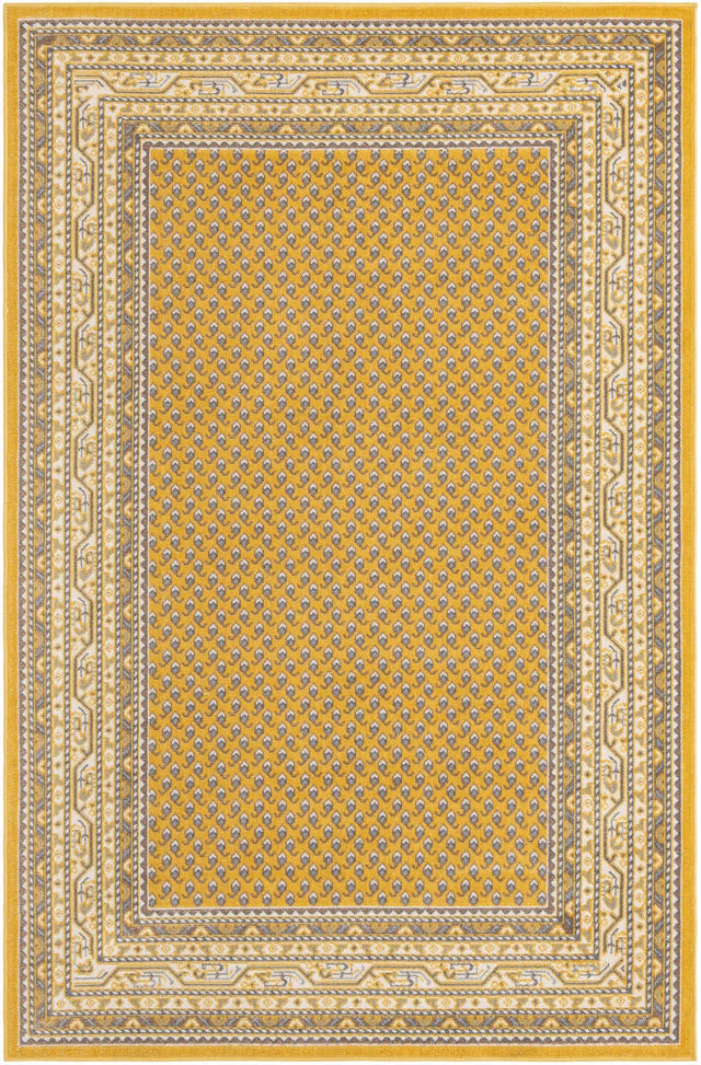 Yellow 5' 3 x 8' Williamsburg Rectangle Area Rug 100% Polypropylene With Cotton Backing Durable Easy Clean Stain Resistant Carpet for Sale at Rug Engine