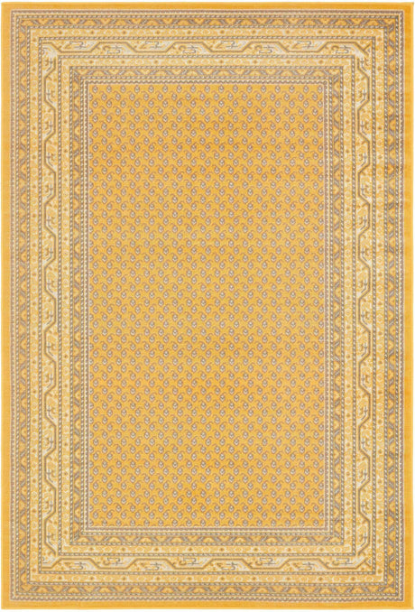 Yellow 4' 1 x 6' 1 Williamsburg Rectangle Area Rug 100% Polypropylene With Cotton Backing Durable Easy Clean Stain Resistant Carpet for Sale at Rug Engine