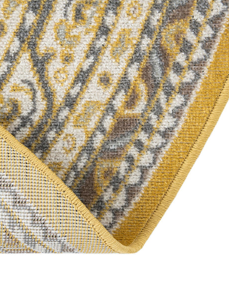 Yellow 8' x 8' Williamsburg Round Area Rug 100% Polypropylene With Cotton Backing Durable Easy Clean Stain Resistant Carpet for Sale at Rug Engine