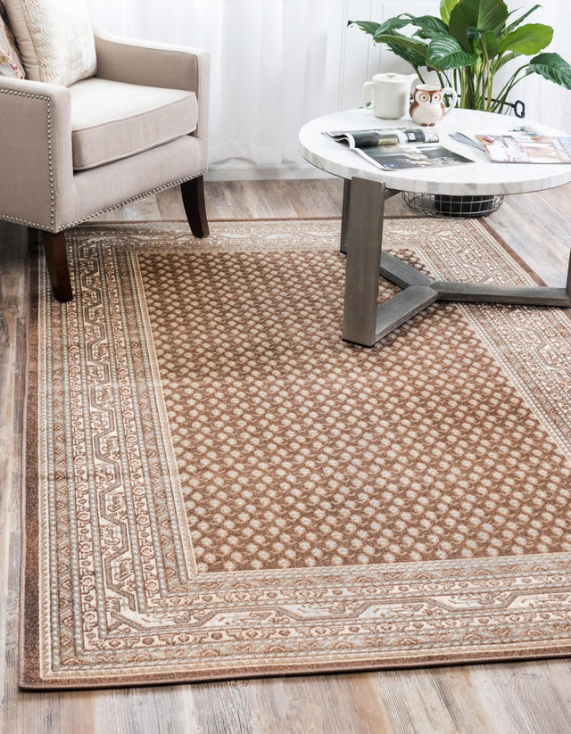 Brown 7' 1 x 10' Williamsburg Rectangle Area Rug 100% Polypropylene With Cotton Backing Durable Easy Clean Stain Resistant Carpet for Sale at Rug Engine