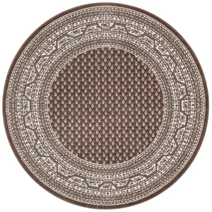 Brown 5' 3 x 5' 3 Williamsburg Round Area Rug 100% Polypropylene With Cotton Backing Durable Easy Clean Stain Resistant Carpet for Sale at Rug Engine