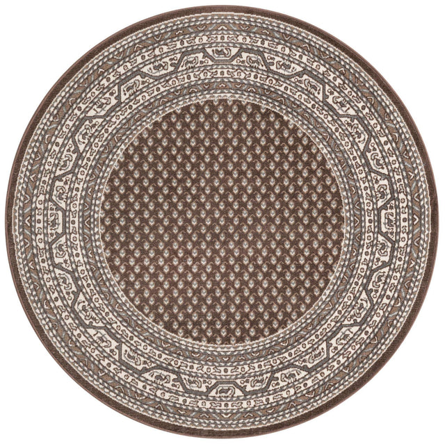 Brown 5' 3 x 5' 3 Williamsburg Round Area Rug 100% Polypropylene With Cotton Backing Durable Easy Clean Stain Resistant Carpet for Sale at Rug Engine
