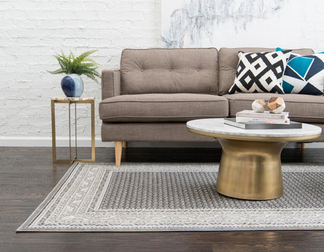 Gray 6' 1 x 9' Williamsburg Rectangle Area Rug 100% Polypropylene With Cotton Backing Durable Easy Clean Stain Resistant Carpet for Sale at Rug Engine