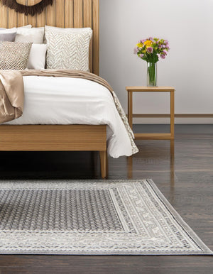 Gray 10' x 14' 1 Williamsburg Rectangle Area Rug 100% Polypropylene With Cotton Backing Durable Easy Clean Stain Resistant Carpet for Sale at Rug Engine