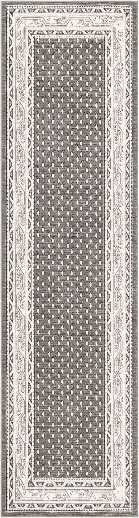 Gray 3' x 10' Williamsburg Runner Rug