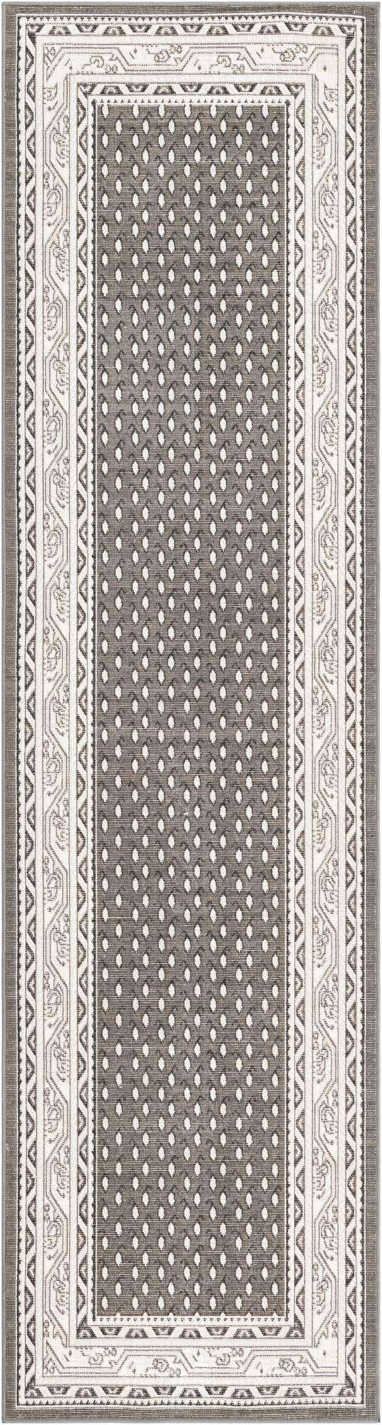 Gray 3' x 10' Williamsburg Runner Rug