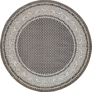 Gray 8' x 8' Williamsburg Round Area Rug 100% Polypropylene With Cotton Backing Durable Easy Clean Stain Resistant Carpet for Sale at Rug Engine