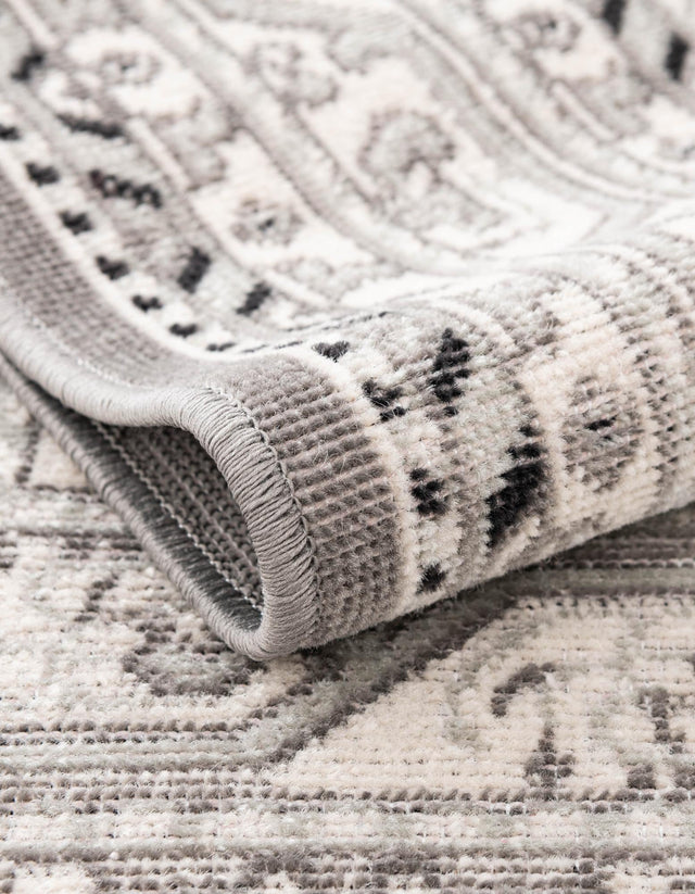 Gray 6' 1 x 6' 1 Williamsburg Round Area Rug 100% Polypropylene With Cotton Backing Durable Easy Clean Stain Resistant Carpet for Sale at Rug Engine