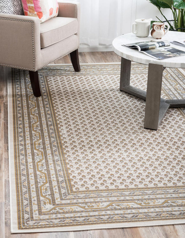 Beige 4' 1 x 6' 1 Williamsburg Rectangle Area Rug 100% Polypropylene With Cotton Backing Durable Easy Clean Stain Resistant Carpet for Sale at Rug Engine