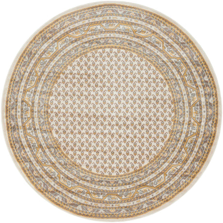 Beige 8' x 8' Williamsburg Round Area Rug