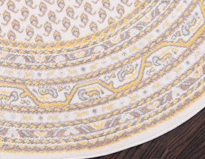 Beige 3' 7 x 3' 7 Williamsburg Round Area Rug 100% Polypropylene With Cotton Backing Durable Easy Clean Stain Resistant Carpet for Sale at Rug Engine