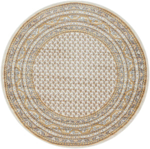 Beige 5' 1 x 5' 1 Williamsburg Round Area Rug 100% Polypropylene With Cotton Backing Durable Easy Clean Stain Resistant Carpet for Sale at Rug Engine