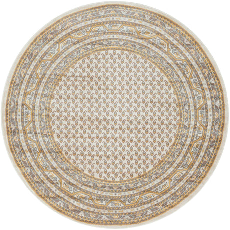 Beige 5' 1 x 5' 1 Williamsburg Round Area Rug