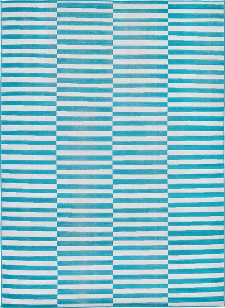 Turquoise 7' 1 x 10' Williamsburg Rectangle Area Rug 100% Polypropylene With Cotton Backing Durable Easy Clean Stain Resistant Carpet for Sale at Rug Engine
