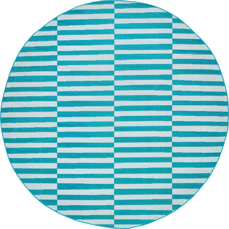 Turquoise 8' x 8' Williamsburg Round Area Rug 100% Polypropylene With Cotton Backing Durable Easy Clean Stain Resistant Carpet for Sale at Rug Engine
