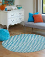 Turquoise 5' 3 x 5' 3 Williamsburg Round Rug