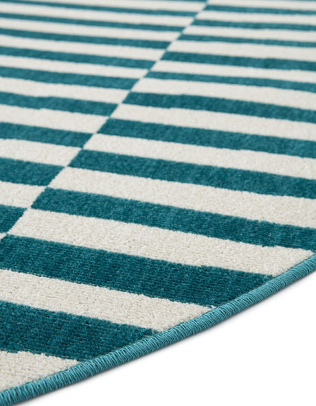 Turquoise 5' 3 x 5' 3 Williamsburg Round Area Rug 100% Polypropylene With Cotton Backing Durable Easy Clean Stain Resistant Carpet for Sale at Rug Engine