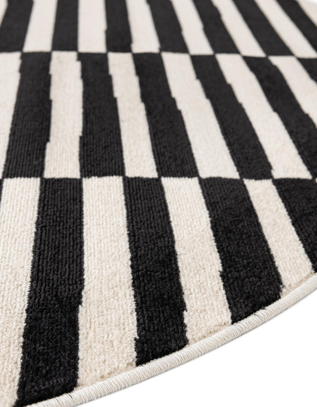 Black 5' 3 x 5' 3 Williamsburg Round Area Rug